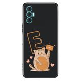 Senada Tecno Spark 8 Pro ile Uyumlu Kılıf Resimli Desenli Silikon Kedili E Harfi