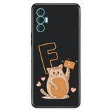 Senada Tecno Spark 8 Pro ile Uyumlu Kılıf Resimli Desenli Silikon Kedili F Harfi