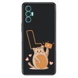 Senada Tecno Spark 8 Pro ile Uyumlu Kılıf Resimli Desenli Silikon Kedili L Harfi
