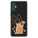 Senada Tecno Spark 8 Pro ile Uyumlu Kılıf Resimli Desenli Silikon Kedili M Harfi