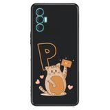 Senada Tecno Spark 8 Pro ile Uyumlu Kılıf Resimli Desenli Silikon Kedili P Harfi
