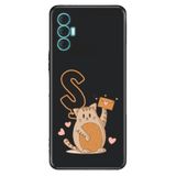 Senada Tecno Spark 8 Pro ile Uyumlu Kılıf Resimli Desenli Silikon Kedili S Harfi