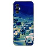 Senada Tecno Spark 8 Pro İle Uyumlu Kılıf Silikon Desenli Tam Koruma Resimli Kapak Cold Village