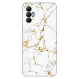 Senada Tecno Spark 8 Pro İle Uyumlu Kılıf Silikon Desenli Tam Koruma Resimli Kapak Sarı Beyaz Mermer