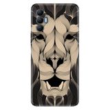 Senada Tecno Spark 8 Pro İle Uyumlu Kılıf Silikon Renkli Desenli Resimli - Altın Aslan Mandala