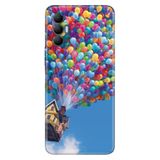 Senada Tecno Spark 8 Pro İle Uyumlu Kılıf Silikon Renkli Desenli Resimli - Balonlu Ev