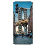 Senada Tecno Spark 8 Pro İle Uyumlu Kılıf Silikon Renkli Desenli Resimli - Brooklyn Köprüsü