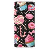 Senada Tecno Spark 8 Pro İle Uyumlu Kılıf Silikon Renkli Desenli Resimli - Cupcake Donut