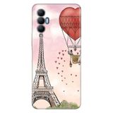 Senada Tecno Spark 8 Pro İle Uyumlu Kılıf Silikon Renkli Desenli Resimli - Eiffel