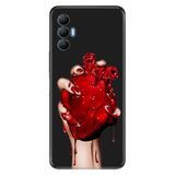 Senada Tecno Spark 8 Pro İle Uyumlu Kılıf Silikon Renkli Desenli Resimli - Kanlı Kalp