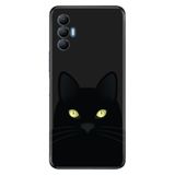 Senada Tecno Spark 8 Pro İle Uyumlu Kılıf Silikon Renkli Desenli Resimli - Kara Kedi