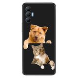 Senada Tecno Spark 8 Pro İle Uyumlu Kılıf Silikon Renkli Desenli Resimli - Köpek Kedi