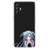 Senada Tecno Spark 8 Pro İle Uyumlu Kılıf Silikon Renkli Desenli Resimli - Mavi Anime Kız