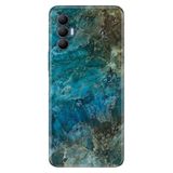 Senada Tecno Spark 8 Pro İle Uyumlu Kılıf Silikon Renkli Desenli Resimli - Mavi Mermer