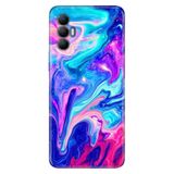 Senada Tecno Spark 8 Pro İle Uyumlu Kılıf Silikon Renkli Desenli Resimli - Mavi Pembe Ilizyon