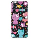 Senada Tecno Spark 8 Pro İle Uyumlu Kılıf Silikon Renkli Desenli Resimli - Pembe Kedi,Color109