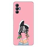 Senada Tecno Spark 8 Pro İle Uyumlu Kılıf Silikon Renkli Desenli Resimli - Pembe Kolej