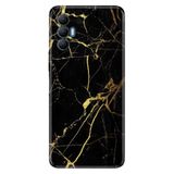 Senada Tecno Spark 8 Pro İle Uyumlu Kılıf Silikon Renkli Desenli Resimli - Sarı Siyah Mermer