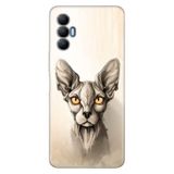 Senada Tecno Spark 8 Pro İle Uyumlu Kılıf Silikon Renkli Desenli Resimli - Sfenks Kedi