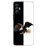 Senada Tecno Spark 8 Pro İle Uyumlu Kılıf Silikon Renkli Desenli Resimli - Siyah Beyaz Parçalı