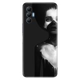 Senada Tecno Spark 8 Pro İle Uyumlu Kılıf Silikon Renkli Desenli Resimli - Siyahlı Kadın