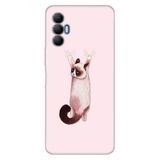 Senada Tecno Spark 8 Pro İle Uyumlu Kılıf Silikon Renkli Desenli Resimli - Siyam Kedi