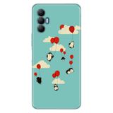 Senada Tecno Spark 8 Pro İle Uyumlu Kılıf Silikon Renkli Desenli Resimli - Uçan Penguenler