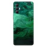 Senada Tecno Spark 8 Pro İle Uyumlu Kılıf Silikon Renkli Desenli Resimli - Yeşil Çizim Mermer