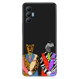 Senada Tecno Spark 8 Pro İle Uyumlu Kılıf Silikon Renkli Desenli Resimli - Zebra Kaplan Retro