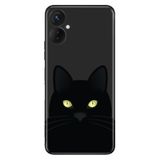 Senada Tecno Spark 9T İle Uyumlu Kılıf Silikon Desenli Resimli Uv Kapak Kara Kedi