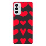 Senada Uyumlu Samsung Galaxy M23 İle Uyumlu Kılıf 0.4Mm Lazer Kesim Silikon Kapak Kırmızı Kalpler