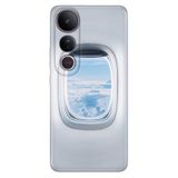 Senada Vivo V50 Lite 5G İle Uyumlu Kılıf Dekoratif Silikon Baskılı Kapak Uçak Pencere