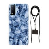 Senada Vivo Y11s Y20 Y20s ile Uyumlu Kılıf Blue Crystal Silikon İpli Boyun Askı Aparatı