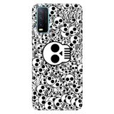 Senada Vivo Y11S Y20 Y20S İle Uyumlu Kılıf Desenli Baskılı Silikon Skull White