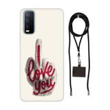 Senada Vivo Y11s Y20 Y20s ile Uyumlu Kılıf Love You Silikon İpli Boyun Askı Aparatı