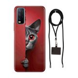 Senada Vivo Y11s Y20 Y20s ile Uyumlu Kılıf Red Cat Silikon İpli Boyun Askı Aparatı