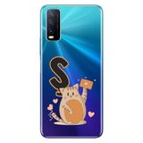 Senada Vivo Y11s Y20 Y20s ile Uyumlu Kılıf Resimli Desenli Silikon Kedili S Harfi