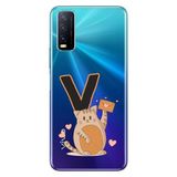 Senada Vivo Y11s Y20 Y20s ile Uyumlu Kılıf Resimli Desenli Silikon Kedili V Harfi