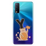 Senada Vivo Y11s Y20 Y20s ile Uyumlu Kılıf Resimli Desenli Silikon Kedili Y Harfi