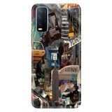 Senada Vivo Y11s Y20 Y20s ile Uyumlu Kılıf Resimli Desenli Silikon Newyork Retro