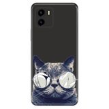 Senada Vivo Y15S İle Uyumlu Kılıf Silikon Desenli Tam Koruma Resimli Kapak Cix Kedi