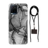Senada Vivo Y21 - Vivo Y21s ile Uyumlu Kılıf Black Art Silikon İpli Boyun Askı Aparatı
