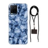 Senada Vivo Y21 - Vivo Y21s ile Uyumlu Kılıf Blue Crystal Silikon İpli Boyun Askı Aparatı