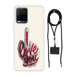 Senada Vivo Y21 - Vivo Y21s ile Uyumlu Kılıf Love You Silikon İpli Boyun Askı Aparatı