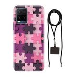 Senada Vivo Y21 - Vivo Y21s ile Uyumlu Kılıf Puzzle Silikon İpli Boyun Askı Aparatı