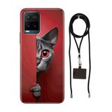 Senada Vivo Y21 - Vivo Y21s ile Uyumlu Kılıf Red Cat Silikon İpli Boyun Askı Aparatı
