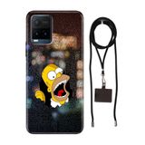 Senada Vivo Y21 - Vivo Y21s ile Uyumlu Kılıf SimpsonKarakter Collage Silikon İpli Boyun Askı Aparatı
