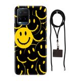 Senada Vivo Y21 - Vivo Y21s ile Uyumlu Kılıf Smile Yellow Silikon İpli Boyun Askı Aparatı