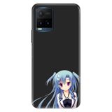 Senada Vivo Y21S İle Uyumlu Kılıf Desenli Baskılı Silikon Mavi Anime Kız