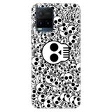 Senada Vivo Y21S İle Uyumlu Kılıf Desenli Baskılı Silikon Skull White